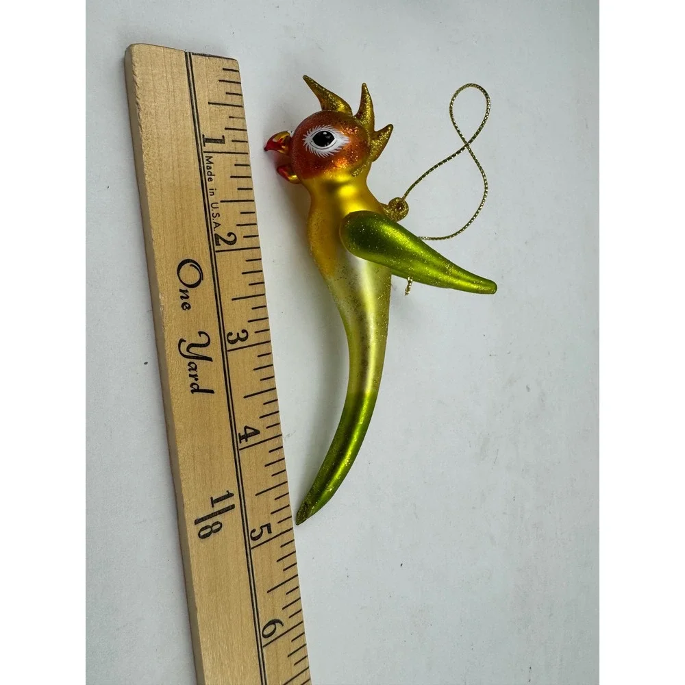Vintage Blown Glass Parrot Bird Polly Slavic Treasures Christmas Ornament